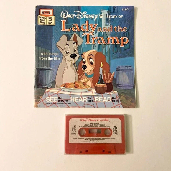 Vintage 1979 Walt Disneys Lady and the Tramp Read Along Book and Tape - Picture 1 of 13